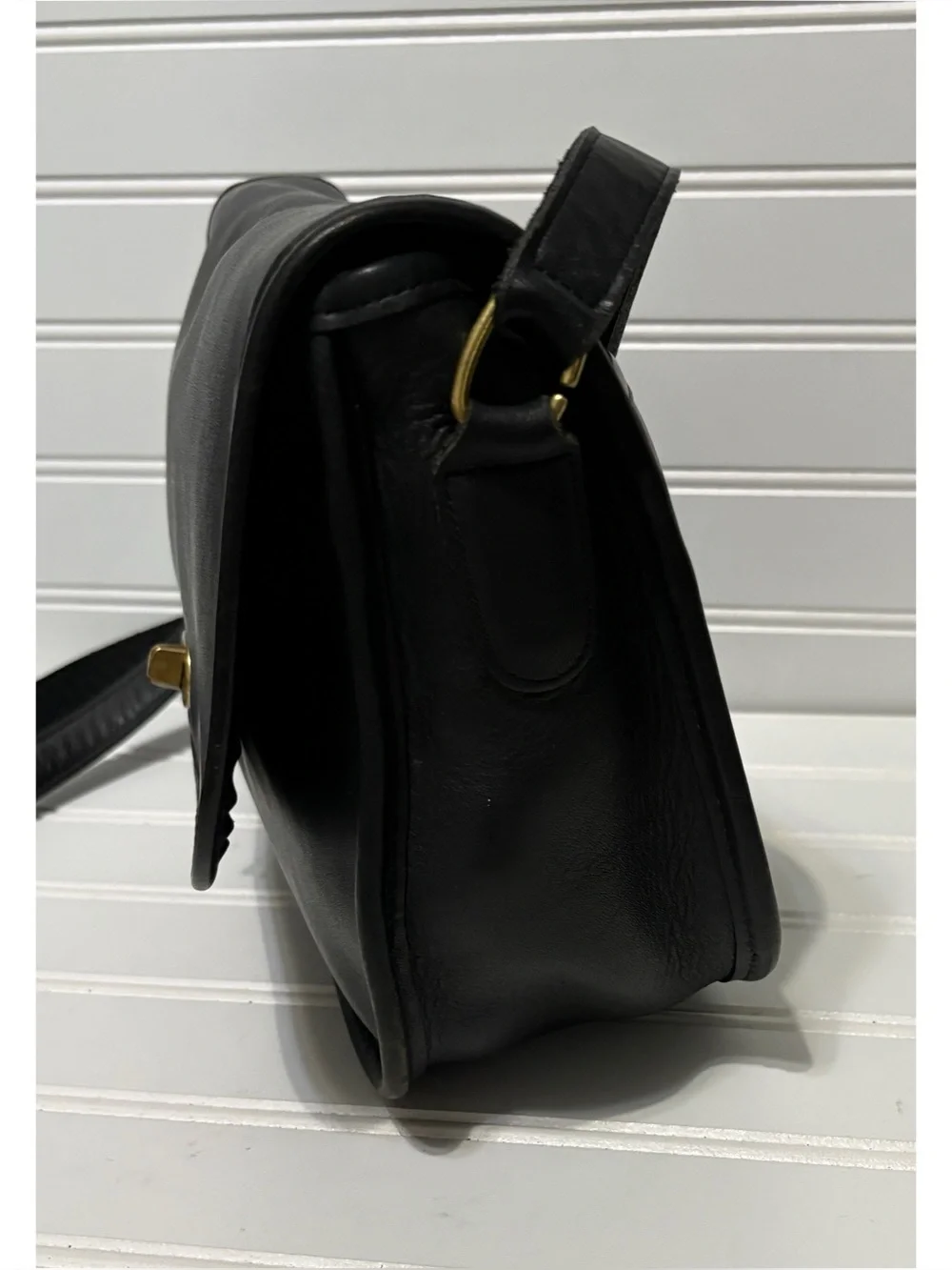 COACH Vintage City Black Leather Shoulder Crossbody Bag Tote Made in USA